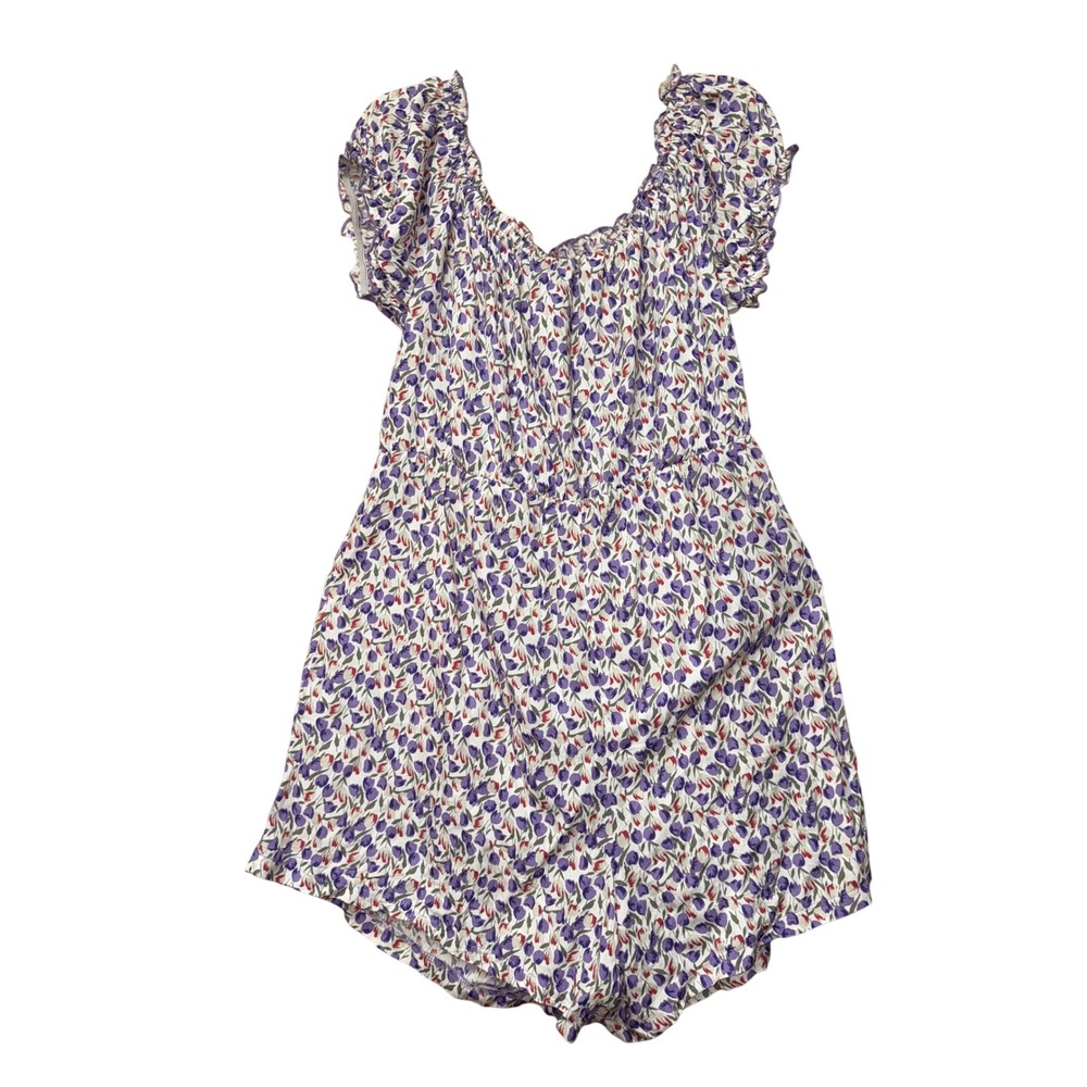 Women's Festival Off Shoulder Floral Romper Sz 2XL Plus Hippie Boho Beach Travel - Picture 6 of 9